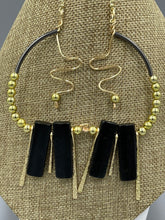 Load image into Gallery viewer, Earrings | 1-Of-A-Kind by Lillie Pearl | Jumbo "C" Shape Open Metal Beaded Hoops