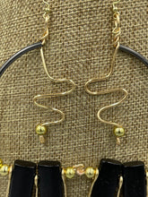Load image into Gallery viewer, Earrings | 1-Of-A-Kind by Lillie Pearl | Jumbo "C" Shape Open Metal Beaded Hoops