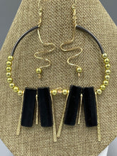 Load image into Gallery viewer, Earrings | 1-Of-A-Kind by Lillie Pearl | Jumbo "C" Shape Open Metal Beaded Hoops