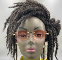 Load image into Gallery viewer, Sunglasses Crystal Cut Rimless
