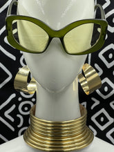 Load image into Gallery viewer, Sunglasses Green on Green Cat-Eyes