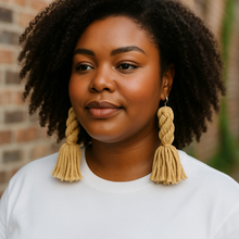 Load image into Gallery viewer, Earrings Afghan Yarn Braided Dangler