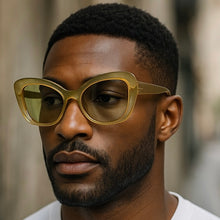 Load image into Gallery viewer, Sunglasses Green on Green Cat-Eyes