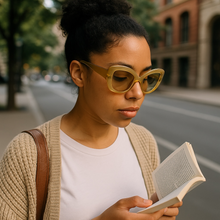 Load image into Gallery viewer, Sunglasses Green on Green Cat-Eyes