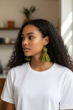 Load image into Gallery viewer, Earrings Afghan Yarn Danglers