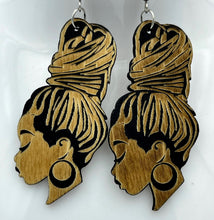 Load image into Gallery viewer, Earrings Wooden Womens Profile