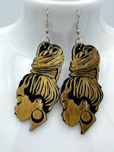 Load image into Gallery viewer, Earrings Wooden Womens Profile