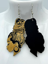 Load image into Gallery viewer, Earrings Wooden Womens Profile
