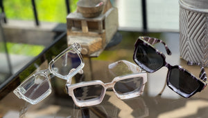 Sunglasses Oversized Marbled Square Frames