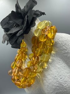 Lemon Tea Triple Strand Necklace