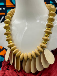 Necklace Earring 2 Pc. Set Oak Wood