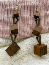 Load image into Gallery viewer, Earrings Wooden Cubes

