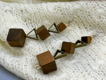 Load image into Gallery viewer, Earrings Wooden Cubes
