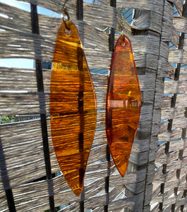 Earrings Stained Glass Leaf