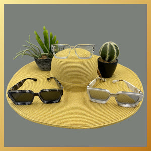 Sunglasses Oversized Marbled Square Frames