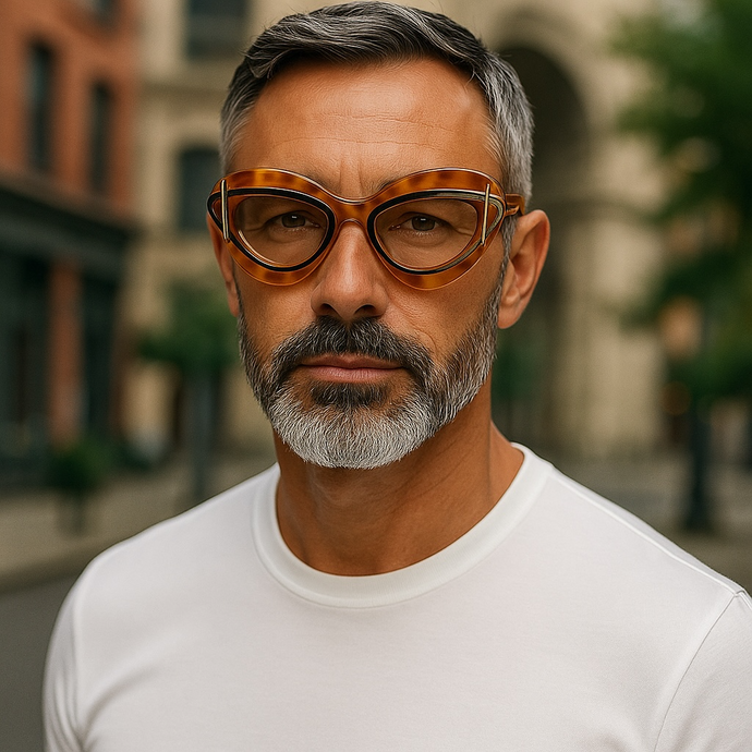 Sunglasses Marbled Orange Gold Cat-Eyes