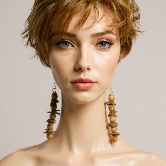 Earrings Toasted Oak Chips