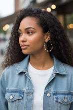 Load image into Gallery viewer, Earrings Open Hoops | Scattered Simulated Pearls
