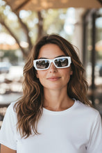 Load image into Gallery viewer, Sunglasses Retro White Rectangle
