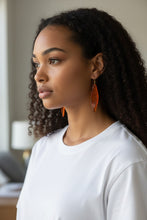 Load image into Gallery viewer, Earrings Stained Glass Leaf
