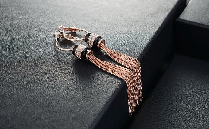 Rose Gold Tassel Earrings
