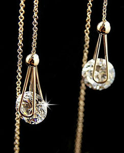 Caged CZ / 18K Gold Plated Dangle Earrings