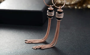 Rose Gold Tassel Earrings