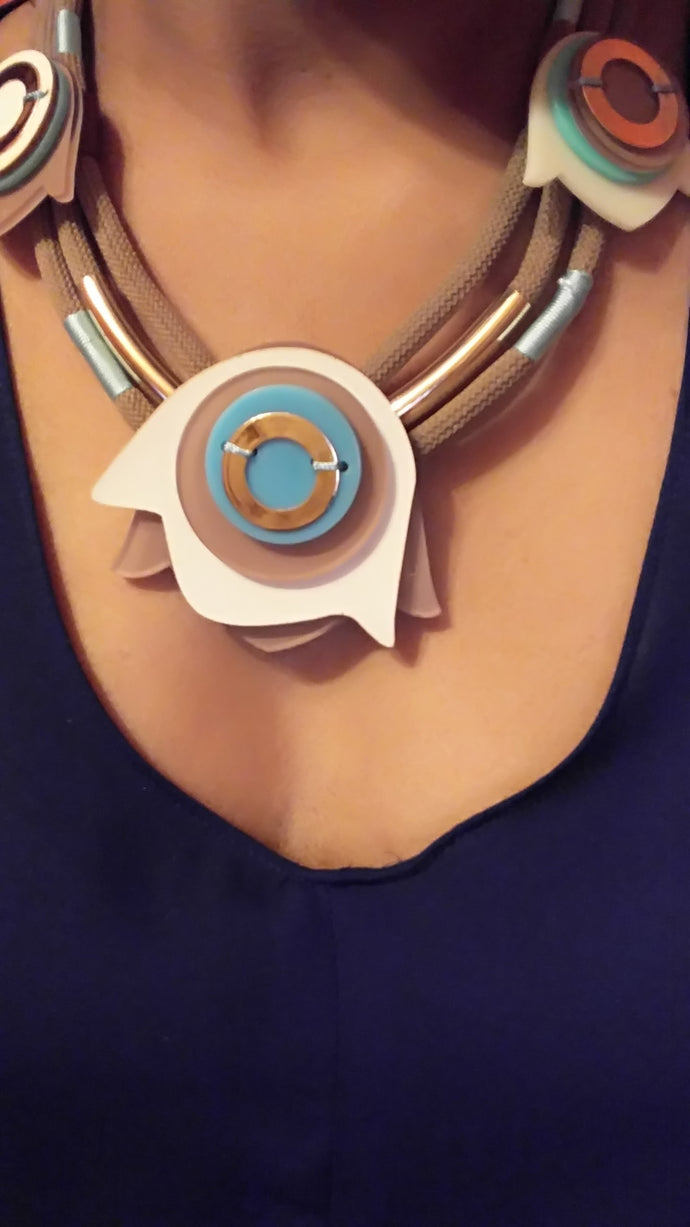 Cord Necklace | Carved Tulip Shape Ornaments