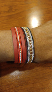 Leather / Crystal Cuff