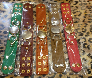 Leather & Gold Snap Cuff