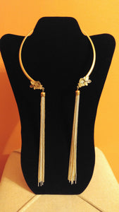 Necklace Antique Gold Open Tassel Ends