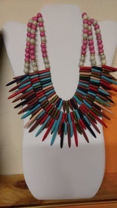 Acrylic Bib Beaded Multi Layer Spheres Necklace