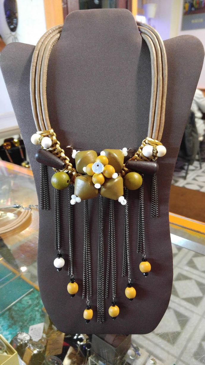 Wood Statement Necklace