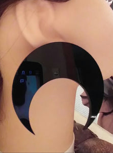 Black Half Moon Earrings