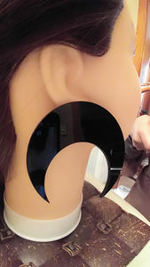 Black Half Moon Earrings