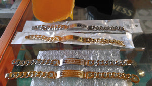 Stainless Steel Jesus Cross ID Bracelet