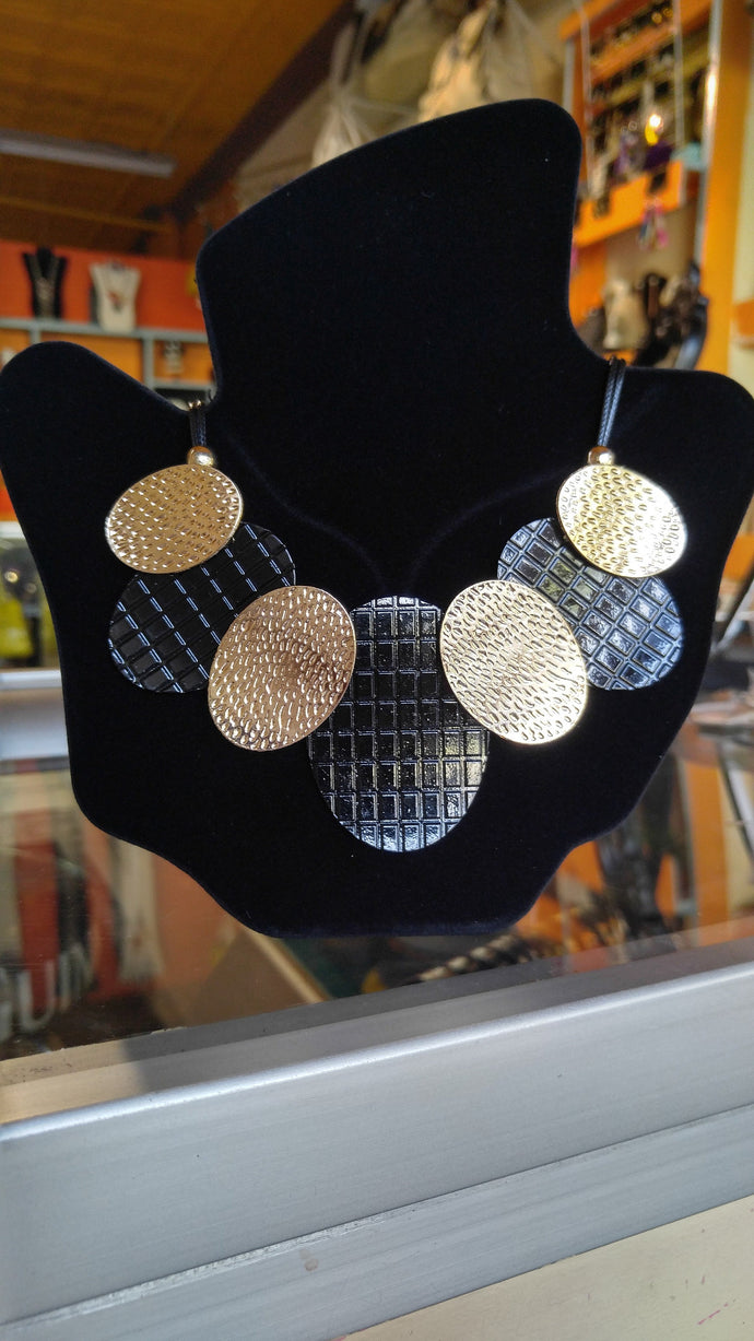 Black & Gold Bib Necklace