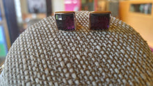 Load image into Gallery viewer, Purple Rhinestone Square Earrings &amp; Necklace
