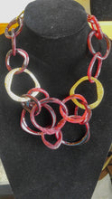 Load image into Gallery viewer, Blood Red Resin Gold Layered Chain Link Necklace
