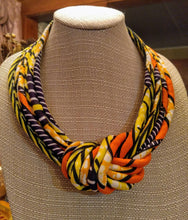 Load image into Gallery viewer, Yellow &amp; Orange Rope Fabric Knot Choker
