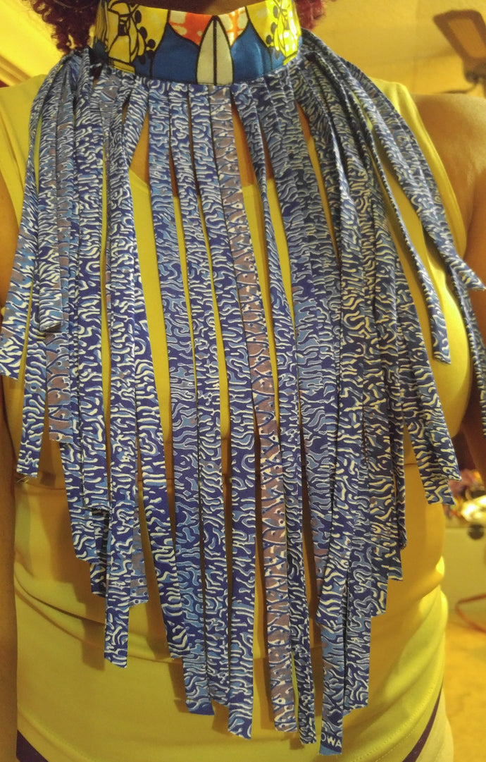 Flat Strips Ethnic Fabric Choker Necklace