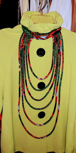 Multi Color Long Rope Strands Necklace