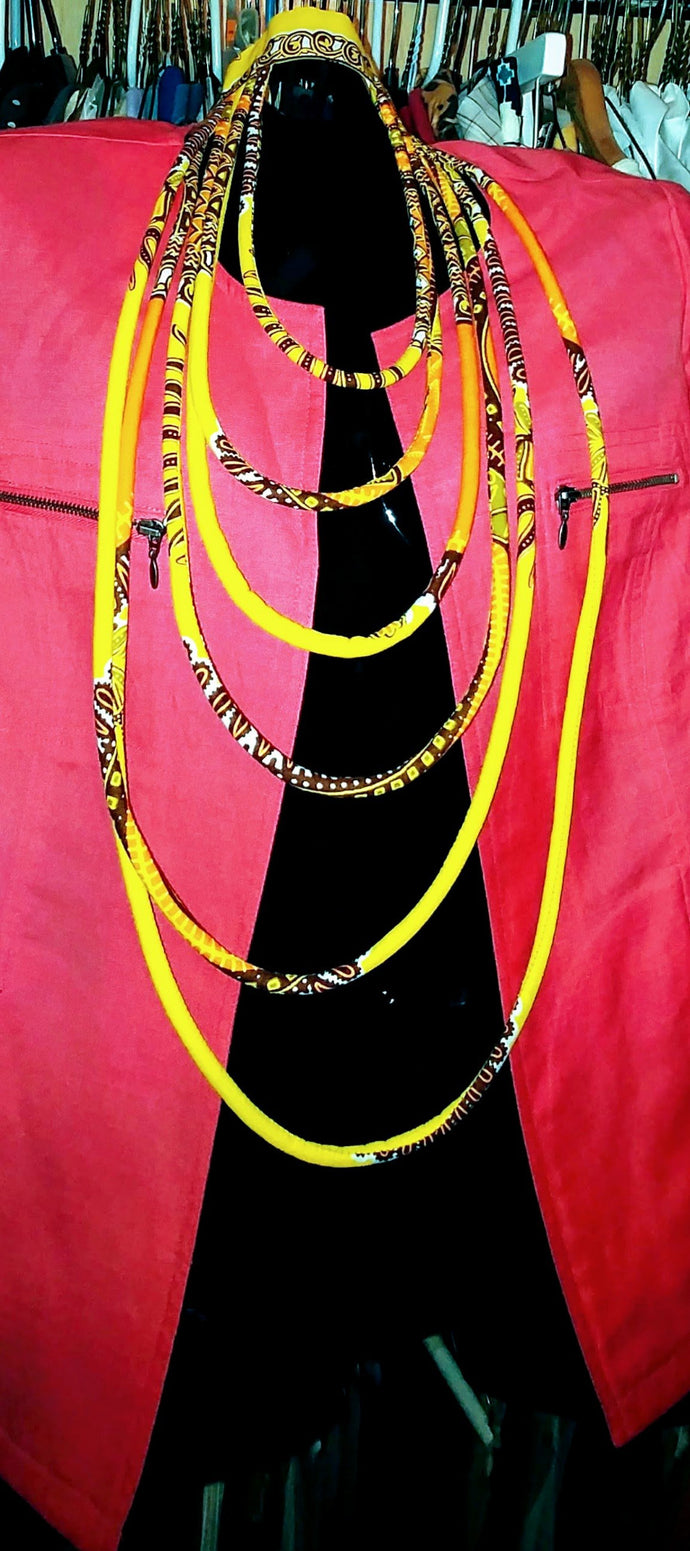 Multi Color Long Rope Strands Necklace