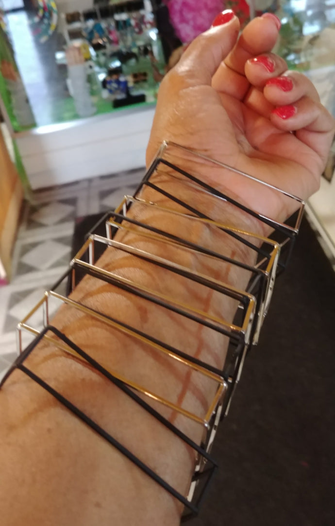 Thin Hollow Rectangle Bracelet