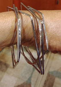6 pc. Silver Plated Geometric Shapes Bracelets