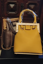 Load image into Gallery viewer, Vegan Leather Wooden Base Handbag
