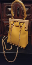 Load image into Gallery viewer, Vegan Leather Wooden Base Handbag
