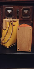 Load image into Gallery viewer, Vegan Leather Wooden Base Handbag
