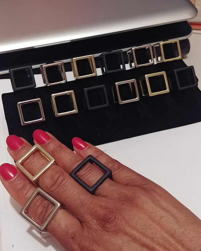 Square Hollow Ring Size 7