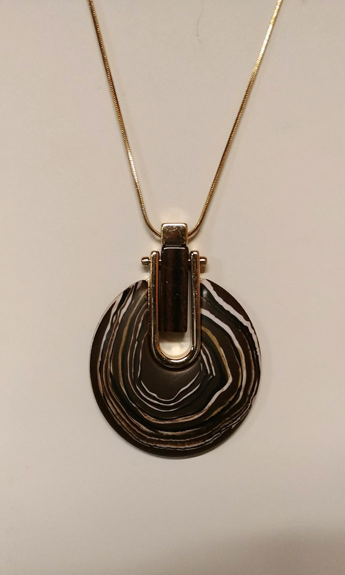 Fossil Like Pendant Necklace